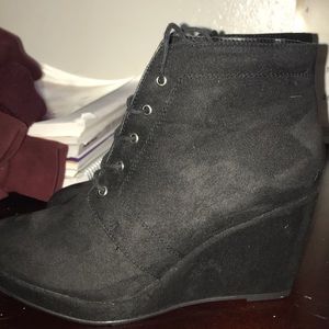 Forever 21 Lace up wedge booties